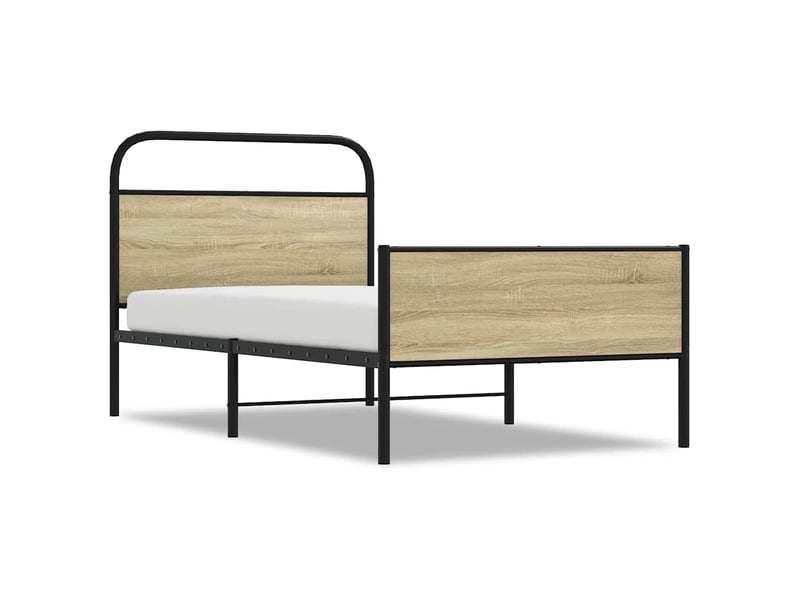  Lit simple- lit adulte -  cadre de lit sans matelas 90x190cm chêne sonoma bois ingénierie  - Conforama A