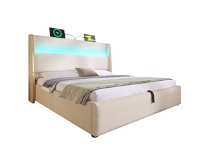 Lit coffre 180x200 cm coloris beige