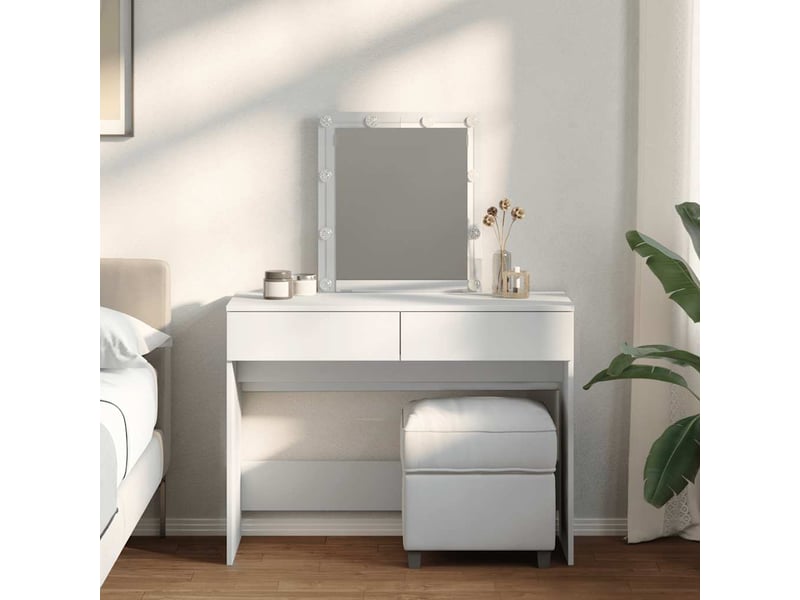 Coiffeuse, table de maquillage avec led blanc 100x40x130 cm - Conforama B