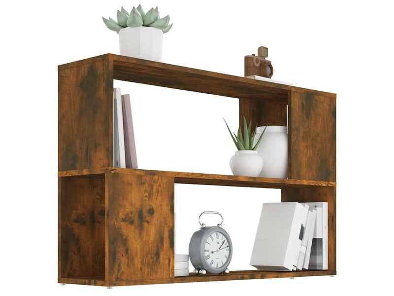  Bibliothèque, étagère de rangement chêne fumé 100x24x63 cm bois d'ingénierie  - Conforama D