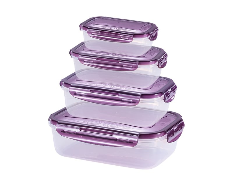  Lot de 4 boîtes de conservation hermétiques – transparentes  - Conforama A
