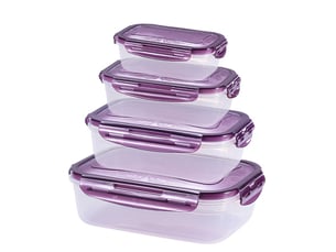 Lot de 4 boîtes de conservation hermétiques – transparentes