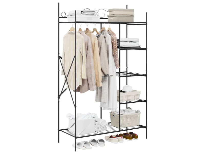 Armoire ouverte avec étagère noir 104,5x45x172 cm acier - Conforama C
