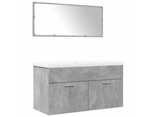 Ensemble de meubles de salle de bain 3 pcs gris béton cf63788