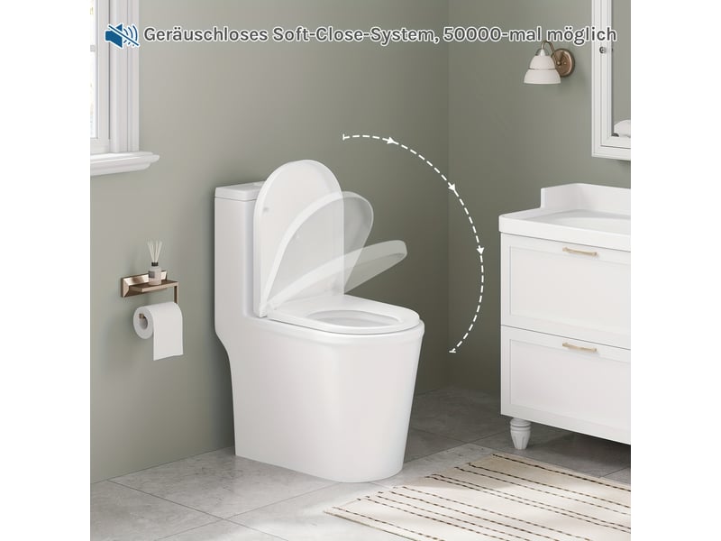  Siège de toilette épais en forme de u, facile à installer, à chute lente et silencieuse, universel pour les toilettes domestiques et commerciales  - Conforama D