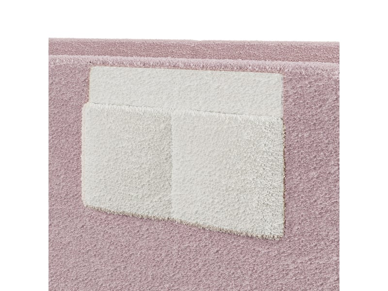  Lit enfant, 90 x 190 cm, barrières de sécurité amovibles, poche de rangement intégrée en tissu, revêtement en velours, rose  - Conforama E