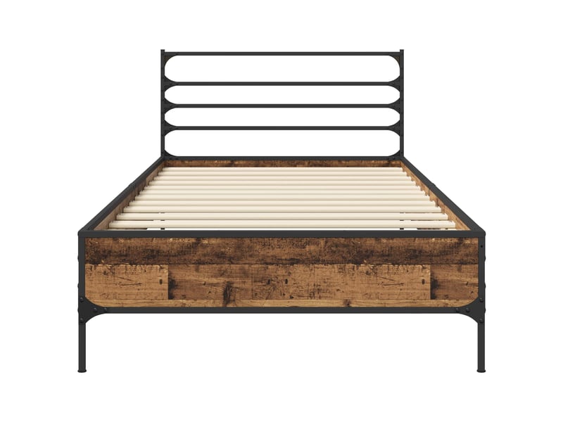  Lit simple- lit adulte -  cadre de lit bois ancien 80 x 200 cm bois d'ingénierie  - Conforama C