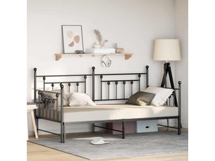 Lit simple 90x190 cm coloris noir