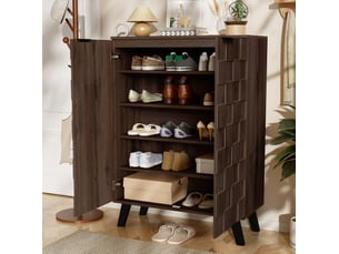 Meuble à chaussures 15 paire(s)  <strong>HAVRYA</strong>  <strong></strong> coloris bois foncé