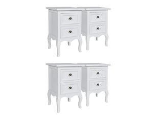 Vidaxl tables de chevet 4x 2 tiroirs mdf blanc table de nuit 34.5x30x49cm chambre à coucher