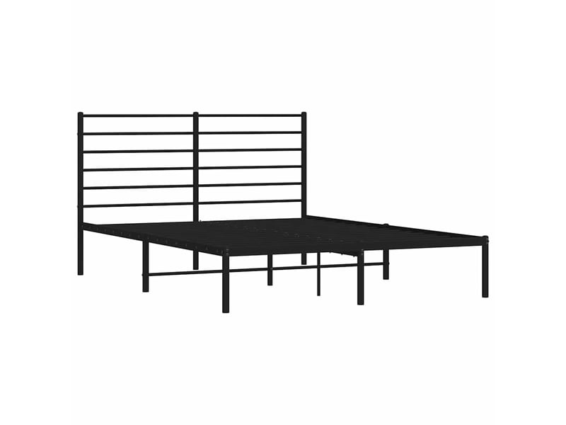 Lit double- lit adulte -  cadre de lit métal sans matelas avec tête de lit noir 150x200cm  - Conforama C