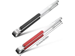 2 pièces pince barbecue inox, longueur 25 cm, résistant à la chaleur, pince de cuisson avec poignée antidérapante, multifonctions pour la cuisson