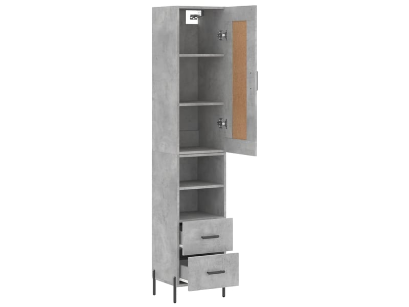  Buffet haut - bahut - meuble de rangement gris béton 34,5x34x180 cm bois d'ingénierie  - Conforama D