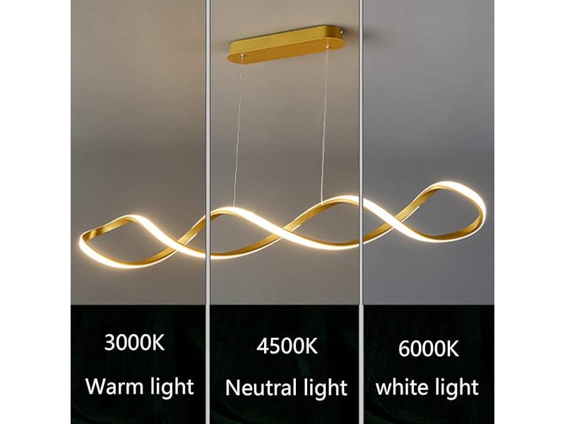  Lampe suspendue à led or l80cm trois couleurs de lumière  - Conforama C