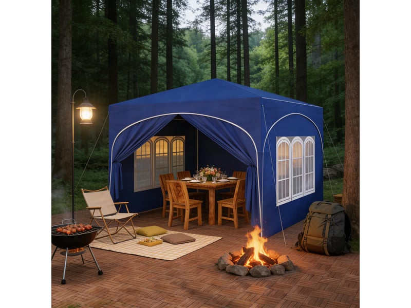  Tente pliante pop-up beige 3x3 m, protection uv upf50+, avec sac de transport  - Conforama E