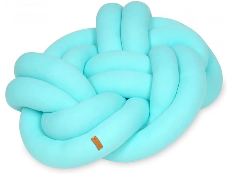  Coussin oreiller décoratif tresse turquoise 4260117 - Conforama A