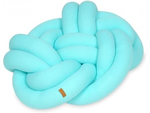 Coussin oreiller décoratif tresse turquoise