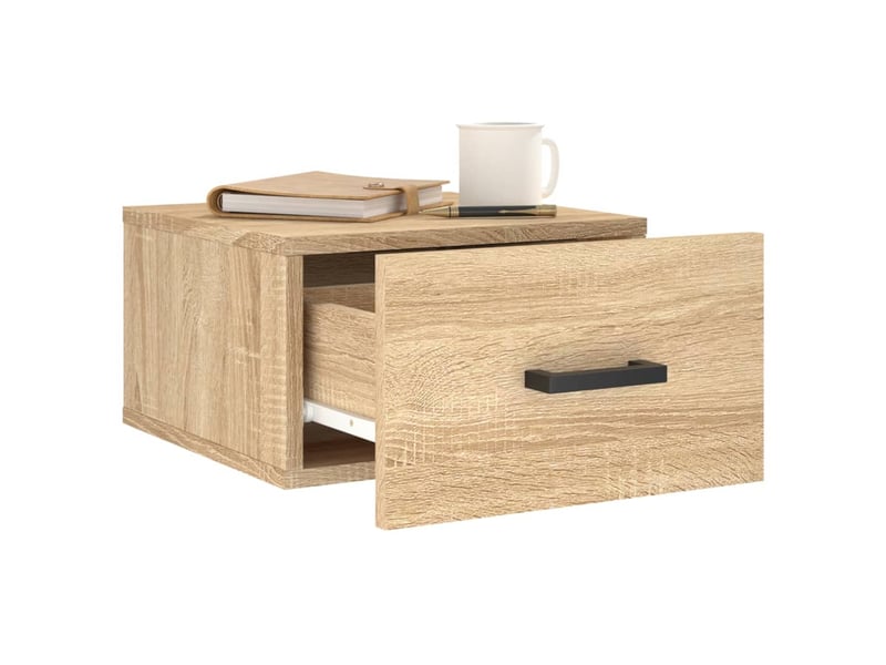  Table de chevet chanmbre, table d'appoint murale chêne sonoma 35x35x20 cm shl7674  - Conforama D