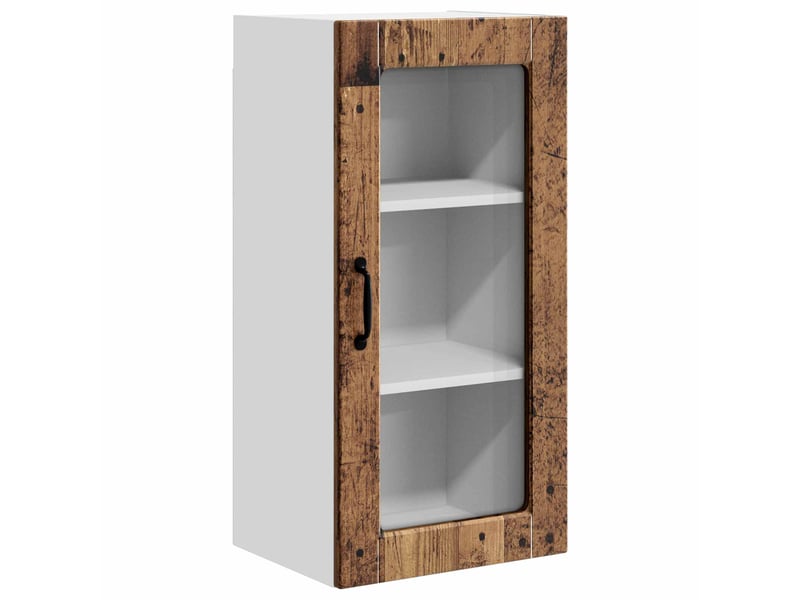  Meuble mural de cuisine, cabinet en verre mural bois ancien 40x31x80cm shl7702  - Conforama A