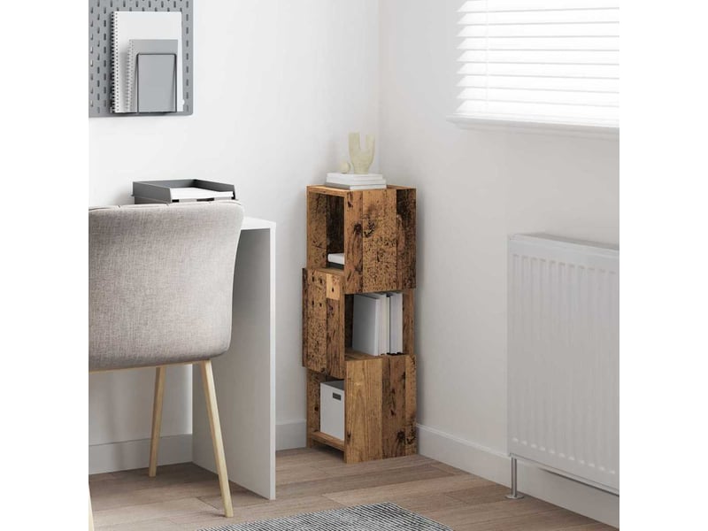  Meuble d'angle, meuble de rangement salon 25,5x25x80cm bois d'ingénierie bois ancien  - Conforama D