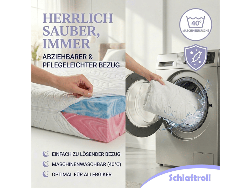Matelas gel 100x200 cm 22 cm d'épaisseur 7 zones matelas réversible h2 h3 housse en lyocell ergonomique soulagement de la pression respirant - Conforama D