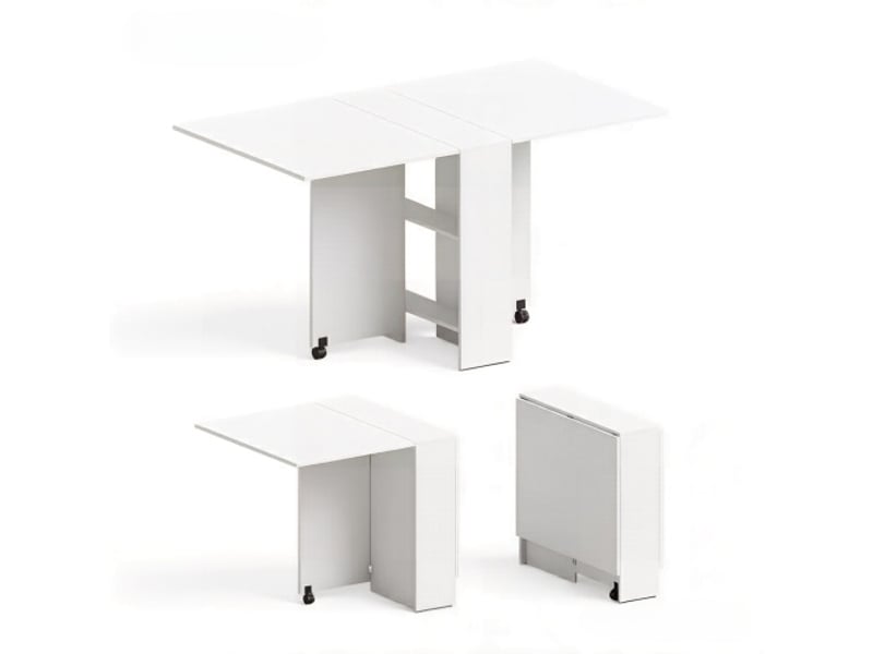 Table à manger pliante avec roulettes – table basse et table d’appoint mobile compacte (1 pièce) – sur site - Conforama A