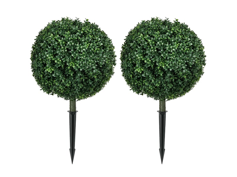  Lot de 2 buis artificiels verts 70 cm avec protection uv et piquets de sol, pour intérieur et extérieur  - Conforama A