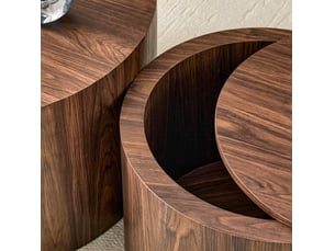 Table basse rond(e) coloris bois foncé <strong>BEAUNIV</strong> <strong></strong> - 62.8 cmx44 cm