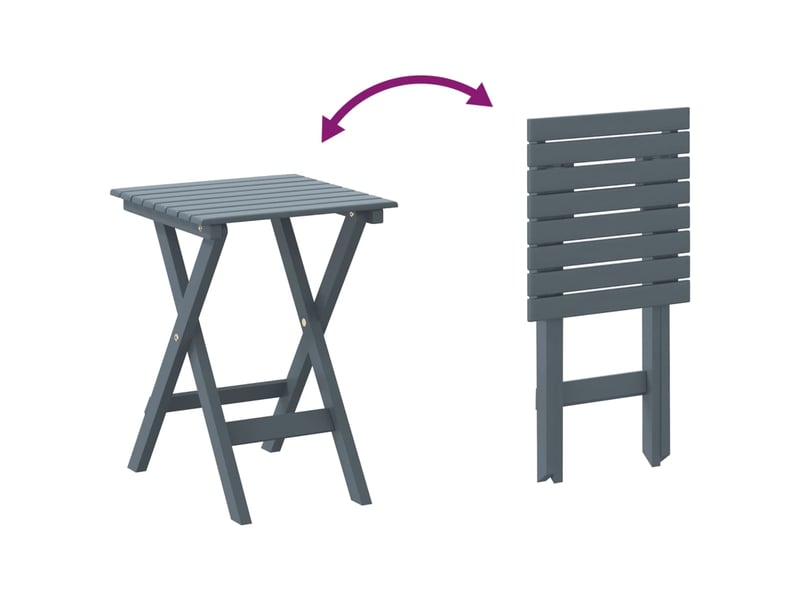  Lot de 2 fauteuils à bascule avec petite table pliable en bois de peuplier gris dec029128  - Conforama D