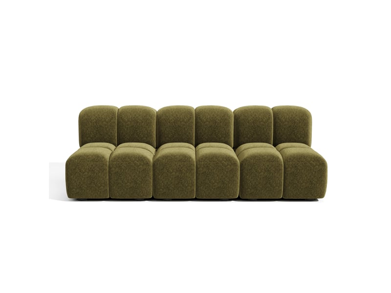  Canapé modulable 4 places en velours texturé moss MOSS - Conforama A