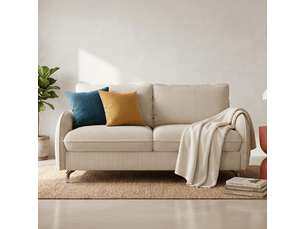 Canapé droit convertible HOMIFAB Novoli 3 places Velours beige