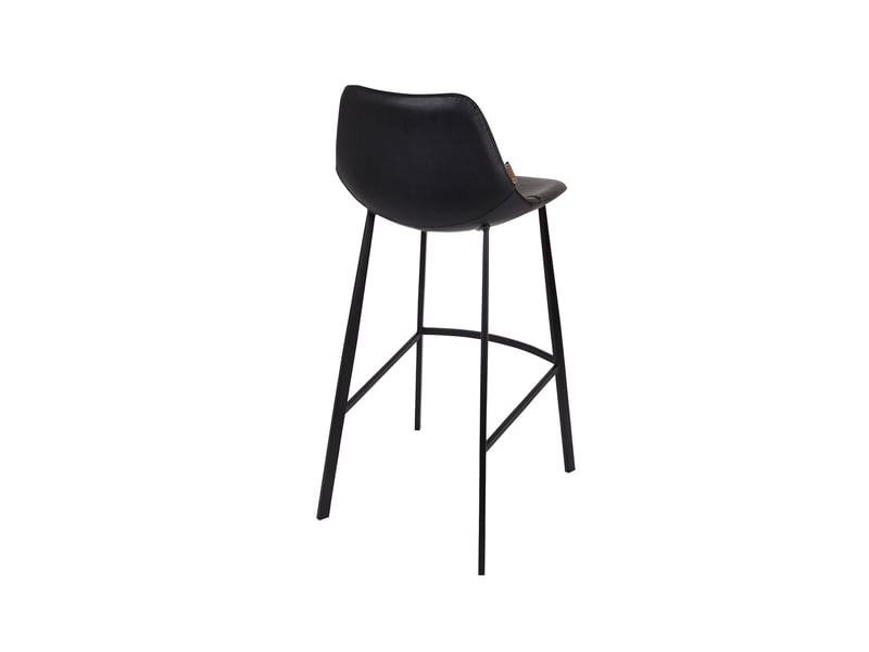  Lot de 2 chaises de bar h80 cm en pu noir - franky  - Conforama C
