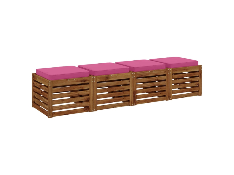 Lot de 4 coussins de siège, coussins d'assise vught 100 % polyester rose cf60729 - Conforama C