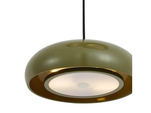 Suspension rétro verte avec abat-jour en métal 6 lumières - macaron
