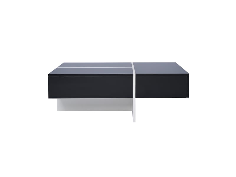  Table basse avec 3 tiroirs et led pilotées par application pour salon 100×50×34,5 cm noire  - Conforama D