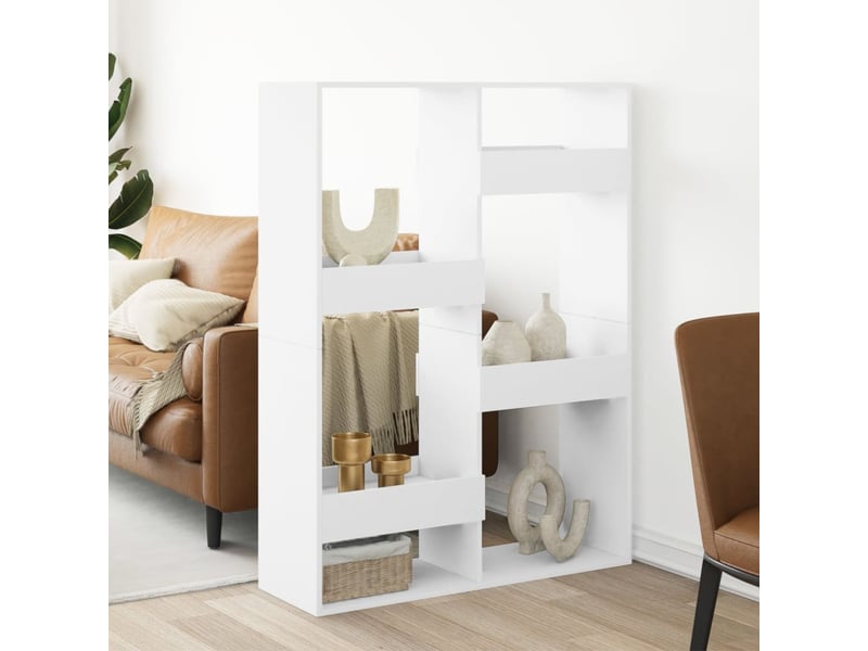 Cloison bibliothèque, meuble de rangement blanc 100x33x135 cm bois d'ingénierie  - Conforama B