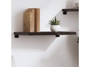 Étagère flottante, etagère murale, étagère suspendue marron foncé bois chêne massif traité cf42419