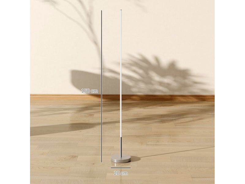  Lampadaire led 150 cm argenté en aluminium, intensité et température réglable  - Conforama C