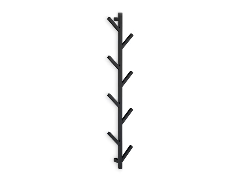 Porte-manteaux mural design épuré style contemporain 8 crochets 60 x 25 x 10 cm en acier noir 13_0008551  - Conforama A