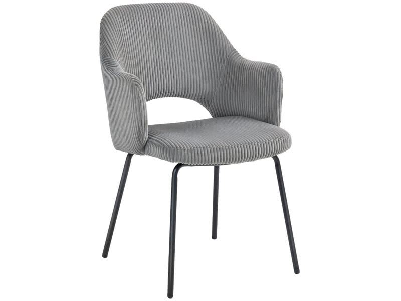  Chaise homcom style contemporain pour salle à manger en tissu côtelé design  - Conforama E