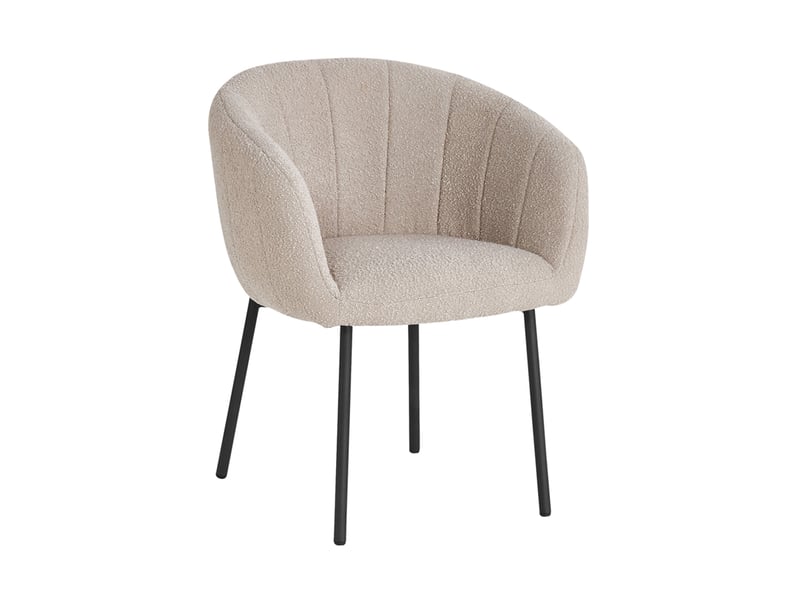 Lot de 2 chaises 57x62x79 cm en tissu bouclette sable - serz  - Conforama C