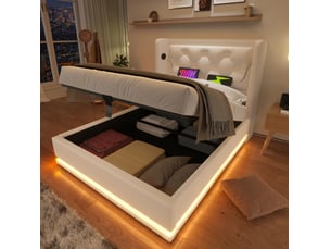 Lit coffre 90x200 cm VIVRYN coloris blanc