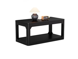 Table basse rectangulaire coloris noir STILVORA - 50 cmx100 cm