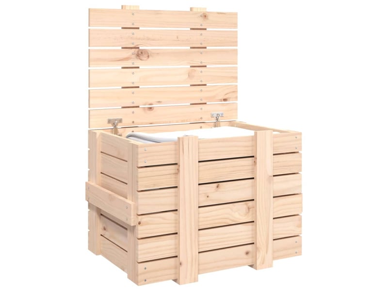  Boîte de rangement 58x40,5x42 cm bois massif de pin  - Conforama E