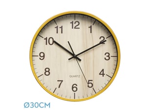 Horloge murale fabrilamp soyala ø 30 cm hêtre mouvement continu