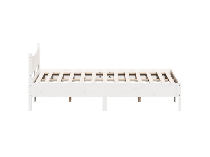  Lit double- lit adulte -  cadre de lit sans matelas blanc 140x190 cm bois de pin massif  - Conforama D