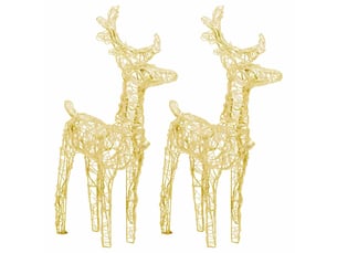 Rennes de noël 2 pcs 80 led blanc chaud acrylique