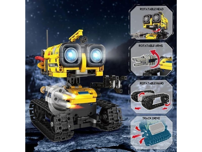  Kit vehicule robot 5 en 1 cubimana 560 pieces jaune abs avec telecommande 2.4 ghz et application 151498_AAAIG28230_6_DROPFR - Conforama D