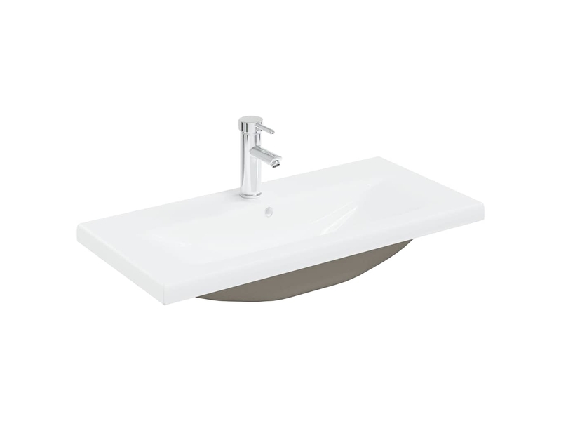  Meuble de lavabo avec bassin et robinet intégrés chêne artisanal  - Conforama D