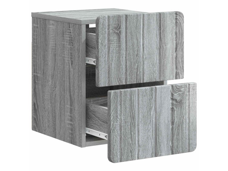  Table de chevet - cabinet de chevet - table de nuit mural sonoma gris 33 x 34,5 x 43 cm  - Conforama C